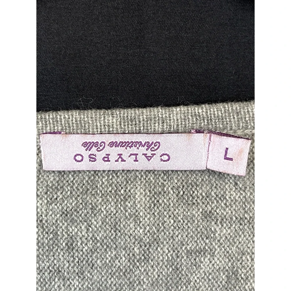 VTG Calypso Christiane Celle Womens 100% Cashmere Sweater Size L Gray QuieLuxury